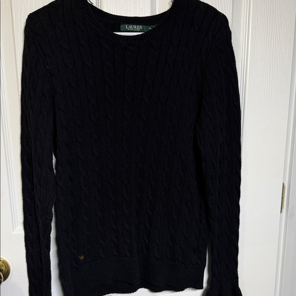 Ralph Lauren Black Cable Knit Sweater